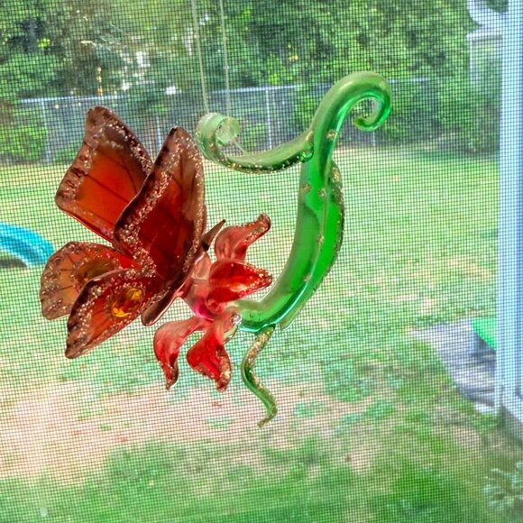 VTG Ashton Drake Glass Ornament Butterfly Blushing Kiss Whimsical Crystal Gift - Picture 11 of 11